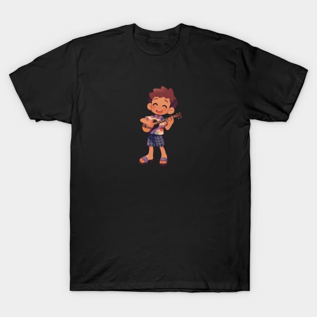 Boy and His Ukulele T Shirt T-Shirt by Elysian Field Arts